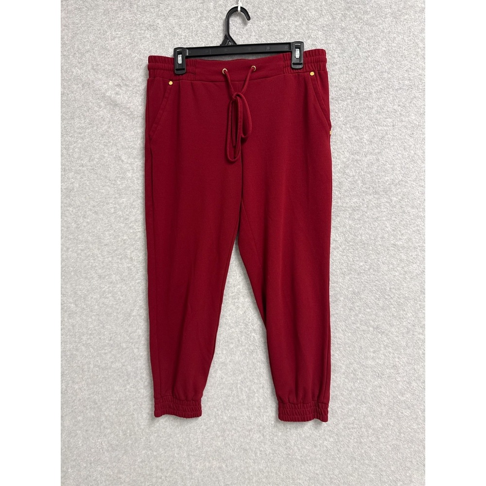 Elizabeth & Nicole Jogger Pants Womens XS‎ Maroon Stretch Tapered Leg Drawstring